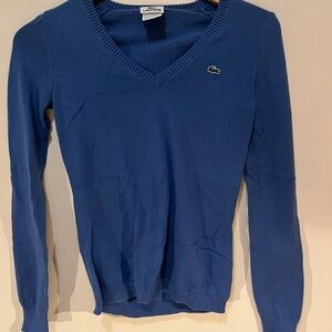 Lacoste Women's Deep Blue V-Neck Sweater
